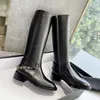 Дизайнерские женские коленные ботинки толстые подошвы Chelsea Boots Ladies Bootie Biker High Boots Женские рыцарские сапоги черные женские сапоги