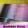 Vinyle en Fiber de carbone 3D caméléon bleu à violet avec bulle d'air pour housse de voiture en vinyle taille 1 52x30M 4 98x98ft300E