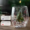 Tazze 300 ml Creativo Albero di Natale Tazza in vetro Resistente al calore Tazza in vetro a doppia parete Tazza da caffè con coperchio Simpatici regali di Natale per ragazze 231013