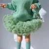 التنانير 0-10y الدانتيل القوس Baby Girls Tutu Skirt Fluffy Children's Ballet Tutu Skirt Kids Toddler Princess Tulle Party Dance Verts 231013