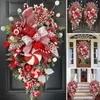 Christmas Decorations 50cm Candy Red Berries Wreath Doors Wall Decor Ornaments Artificial Pine Cones Tree 2023 Decoration 231013