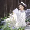Ubranie etniczne Białe koronkowe kimono yukata długie rękawy Popraw damskie ubiórki poliestr