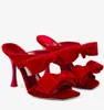 Elegant Bridal Wedding Flaca Mule & Sandals Shoes !! Luxe Bow Tie High Heels Nude Black Red Lady Comfort Party Wedding Pumps EU35-43
