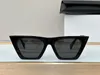 패션 도매 디자인 선글라스 41468 작은 고양이 아이 프레임 단순한 관대 한 스타일 UV400 보호 안경 최고 품질 케이스