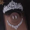 Boucles d'oreilles collier de luxe en cristal baroque, ensembles de bijoux de mariée africaine, couronne en strass, diadèmes, déclaration de mariage, dubaï, Set3055