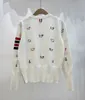 TB Autumn/Winter New Round Neck Pullover Sweater Women's Full Piece Embroidery Animal Cartoon Heavy Work Knit Loose End Style