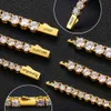 Femmes bijoux Spring Buckle Sier Vvs Moisanite Cluster Iced Out Lab Grown Diamond Tennis Bracelet pour hommes