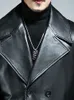 Men's Leather Faux Mauroicardi Spring Autumn Long Cool Waterproof Black Pu Trench Coat Men Double Breasted Plus Size Outerwear 4xl 5xl 231013