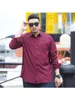 Men's Dress Shirts Plus-size Casual Solid Color Shirt Business Loose Plus Fat Number Long Sleeve Spring And Autumn