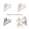 Hair Accessories Geometric Large New Alloy Metal Grab Hair Adt Hairpin Claw Clip Accessories Geometry Simple1 Baby, Kids Maternity Acc Dhvpb