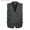 Men's Vests 8XL 9XL 10XL New Casual Summer Big Size Cotton Sleeveless Vest With Many 16 Pockets Men lti Pocket Photograph WaistcoatL231014