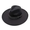 Chapeaux larges chapeaux seau 95cm Fedora chapeau pour femmes unisexe ruban extérieur feutre rétro hiver automne hommes trilby classique robe noire 231013