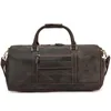 Duffel Bags Leather Vintage Travel Bag Wet and Dry With Shoe Compartment Gym äkta Tote Bagage