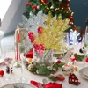 Decoratieve Bloemen Groothandel 50st Glitter Blad Kerst Bloem Decoratie Kunstmatige Grenen Nep Planten DIY Jaar Feest Huis Tuin Decor