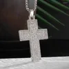 Pendant Necklaces Fashionable And Exquisite Shiny Multi-Layered Zircon Cross Necklace For Men Women Trendy Hip Hop Jewelry Party Gifts