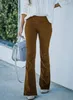 Womens Pants Capris Vintage Corduroy Flare Pants Women High Waist Long Trousers Autumn Lady Slim Velour Solid Bell Bottom Pants 3XL 231013