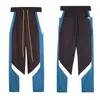 Rhude Mens 스포츠 스웨트 팬츠 긴 바지 인쇄 힙합 색상 일치하는 지퍼 재킷 스타일 스포츠 및 레저 정장
