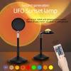 USB Sunset Projection Lamp Rainbow Atmosphère Night Light Sunset Light For Photography Selfie Coffee Store Decoration Mur en direct