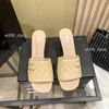 Parigi passerella design donna estate pantofole con tacco alto punta quadrata stiletto Designer di lusso sandali di marca canale moda festa scivolo ff infradito