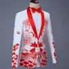 Men's Suits & Blazers 2 Pieces Set 2021 Chinese Dress Stage Host Singer Costumes Ceremonial Embroidered Suit Prom Party Weddi236V