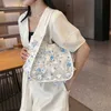 Shoulder Bags Summer Lace Flower Tote Bag New Personalized Design Casual Women's Bag Large Capacity Shoulder Bagstylishdesignerbags