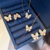 Van-Clef & Arpes Necklace Designer Women Original Quality Seiko Rose Gold Pure Silver Fritillaria Butterfly Women's Luxury Small And Popular High Collar Necklace