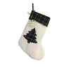 Decorazioni natalizie Calza scozzese in cotone per animali domestici in peluche, soffice albero di Natale, pendente pendente per il 2023