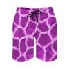 Shorts masculinos Fuchsia Giraffe Print Board Verão Animal Esportes Praia Calças Curtas Confortáveis Casuais Padrão Grande Tamanho Troncos