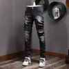 Mężczyźni Kowbojki Us Euro Accent uszkodzone dżinsy Skater Fit RIP Denim2769