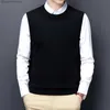 Herenvesten Heren Sweatervest Koreaanse Ronde Hals Business Casual Getailleerde Versie Zwart Lichtgrijs Mouwloos Gebreid Vest Top All-MatchL231014