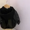 Para baixo casaco moda bebê menina menino pu jaqueta de couro com capuz inverno infantil criança crianças casaco de couro moda chaqueta roupas grossas 1-10y j231013