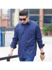 Men's Dress Shirts Plus-size Casual Solid Color Shirt Business Loose Plus Fat Number Long Sleeve Spring And Autumn