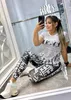 Designer Women's Two-Piece Pants Casual Crew Neck T-Shirt and Pants Set Fall Clothing Free Shipping
