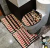 Pratik tuvalet seti retro beyaz banyo paspaslar 3 parça set otel banyo kaymaz halı aile banyo