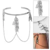 Halsbandörhängen Set Geometric Leaf Tassel Chain Pendant Armlet Form Kvinnlig dekoration Kvinnor armband