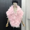 Scarves Elegant Real Ostrich Feathers Big Shawls Winter Wedding Wraps Cloak Warm Cape Outerwear Shrug