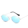 Sunglasses Small Oval Mirror For Women Red Luxury Men Brand Designer Eyewear Shades Ladies Alloy Sun Glasses UV400 Eyeglasses