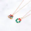 ペンダントネックレス2 PCS Jingle Bells Wreath Charm