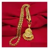 Colares de pingente chinês masculino 18k banhado a ouro colar pingente 24 corrente jóias presente jóias colares pingentes dhulx
