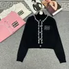 Women's Designer Brand Knitted Cardigan Women Hand Sewing Drill Heart Button Decoration Design Model Slim Fit