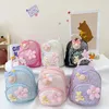 Backpacks INS Children's School Bags 2023 PU Sequin Bow Korean Version Fashion Leisure Travel Girl Accessories Pearl Childrens 231013