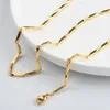 Pendanthalsband Vatten Proof inte Fade 24k Guldpläterad rostfritt stål Fashion Cuban Twist Rope Bead O Wave Pig Nos Classic Chain DIY