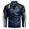 Мужская куртка из искусственной кожи, весенняя тонкая молния, высокое качество, мотоциклетное пальто из искусственной кожи с отложным воротником и вышивкой, мужской 231013