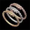 Bangle tênis designer jóias mulheres pulseira diamante adorável cobra prata rosa ouro jóias placa de cobre festa casamento charme namorada serpente pulseira