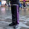 Pantaloni da uomo AGHI Farfalla Ricamo Cotone Mandarino Anatra Splice Track Stripe Pantaloni sportivi neri Cerniera Oversize Uomo Donna Pantaloni