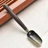 Tea Scoops 1PC Ebony Teaspoon Creative Carved Wood Shovel KongFu Ceremony Accessories Solid Spoon Retro Gift
