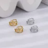 Backs Earrings 1PC Double Layer Crown Clip Ear For Women Gold Color Cubic Zircon Fake Piercing Cartilage Cuff Jewelry Gifts KDE038