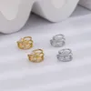 Backs Oorbellen 1PC Dubbellaags Kroon Clip Oor Voor Vrouwen Goud Kleur Kubieke Zirkoon Nep Piercing Kraakbeen Manchet Sieraden geschenken KDE038