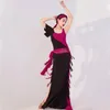 Scena nosić kobiety taniec brzuch profesjonalny orientalowy taniec garnitur długi sukienkę 4pcs egipski baladi sauti świąteczny prezent