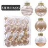 Juldekorationer Julboll Transparent Ball Gold Plated Powder Pendant Pet Box 6CM7CM Hollow Round Plastic Christmas Tree Decoration 231013